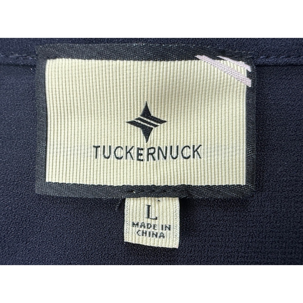 Tuckernuck Royal Crepe Black Shirt Dress Women's Large Drop Waist Pocket #1829 - Picture 6 of 9